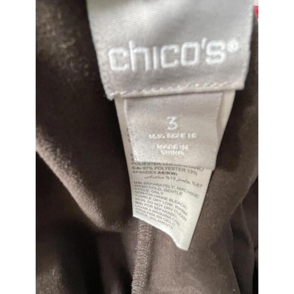 CHICO'S Faux Knit Suede Legging Pants in Espresso Size 3 US 16 / XL - Picture 2 of 3